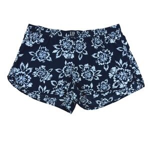 Love by Gap Womens Large Navy Blue White Floral Cotton Pajama Lounge Shorts L